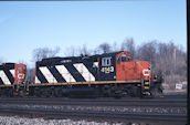 CN GP9RM 4143 (04.2004, Brockville, ON)