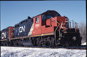 CN GP9RM 7083 (01.2005, Brockville, ON)