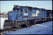DRGW GP40 3166 (15.01.1984, Dolton, IL)
