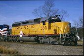 UP SD40-2 3301 (09.01.1995, Atkins, AR,  "Pulling for Safety")